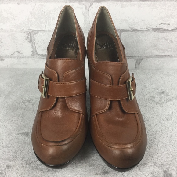 Söfft Brown Bootie Buckle and Marble Heel Size 9M - Picture 2 of 8